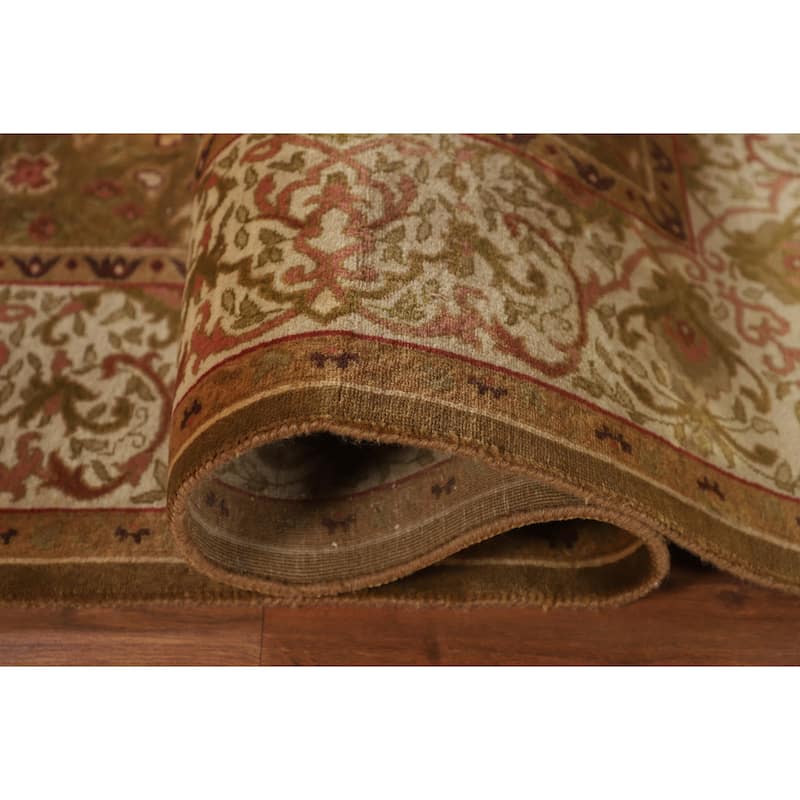 Gold Aubusson Oriental Area Rug Handmade Wool Carpet - 5'10"x 8'11"