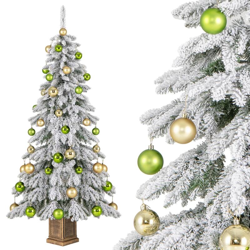 Costway 1 PCS 6 FT Artificial Xmas Tree Hinged Christmas Tree with 589 - 1 PCS