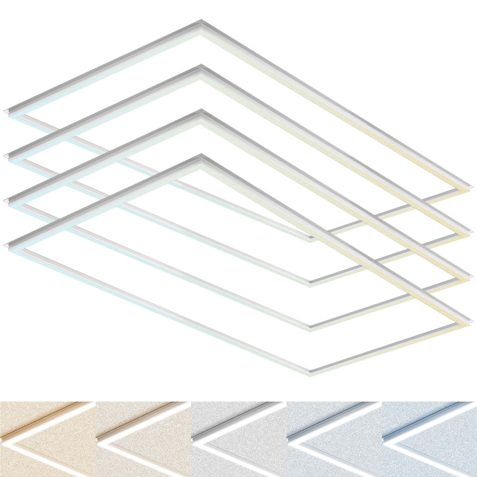 Luxrite 2x4 FT Edge Lit Frame LED Panel Lights 5CCT 3000K 6500K 5200 6500 7800LM Dimmable Damp Rated ETL 4 Pack On Sale Bed Bath Beyond 38409913