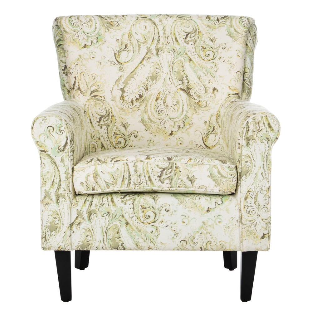 SAFAVIEH Shamika Red/Ivory Floral Club Chair - 30" W x 33" D x 35" H