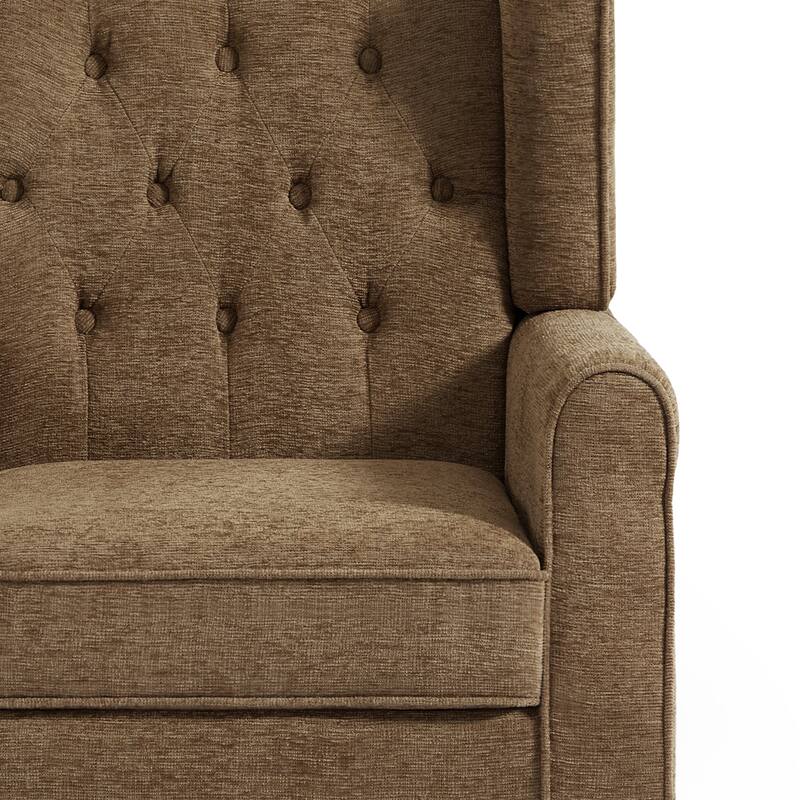 Button-Tufted Accent Chair Wingback Armchair - 38"H