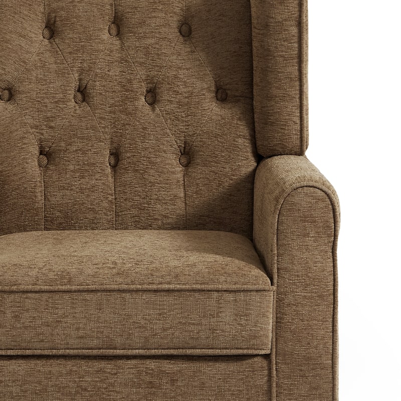 Button Tufted Armchair Wingback Wood legs Accent Chairs (Set of 2)