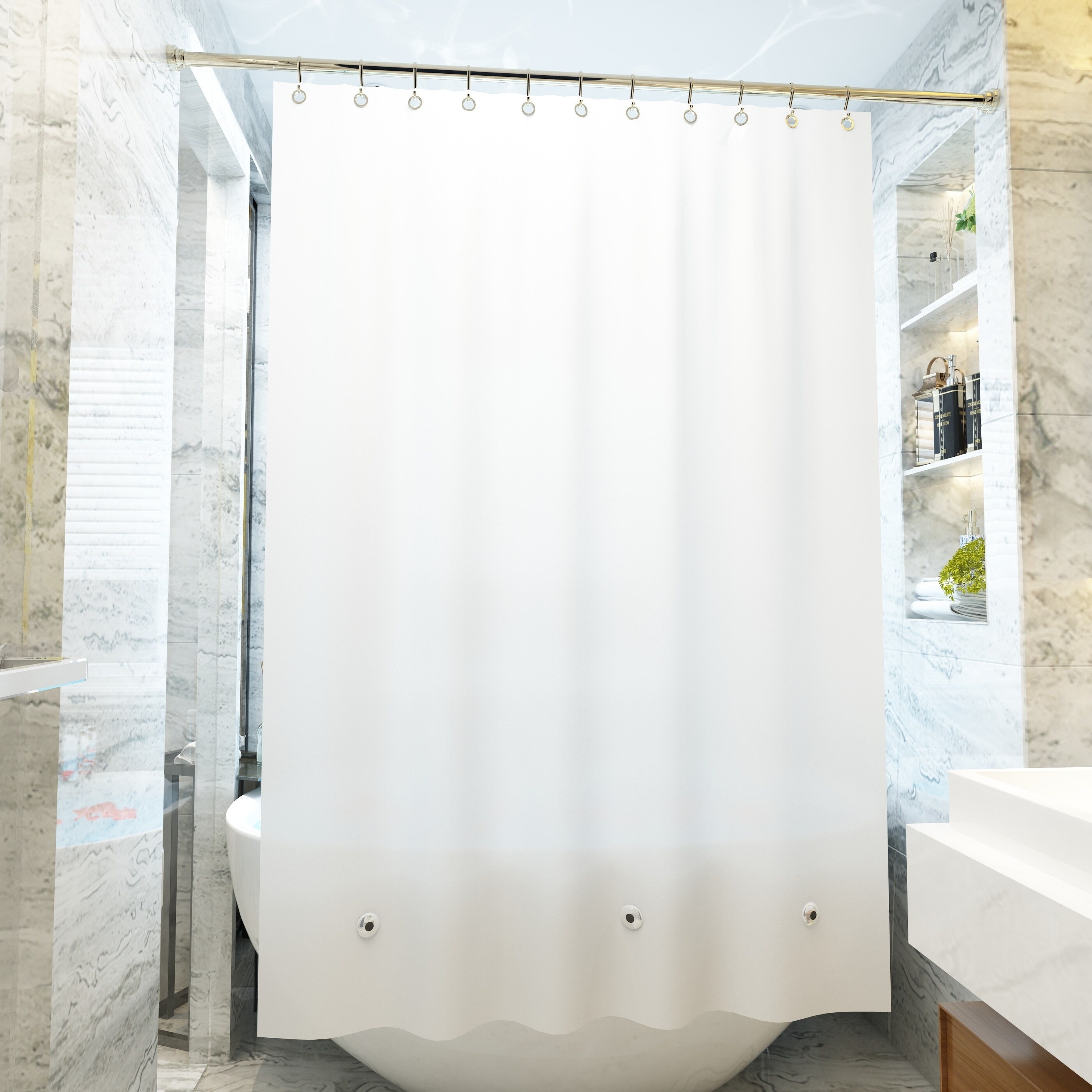 Premium Microfiber Fabric Shower Curtain Liner - 70" x 72" - White