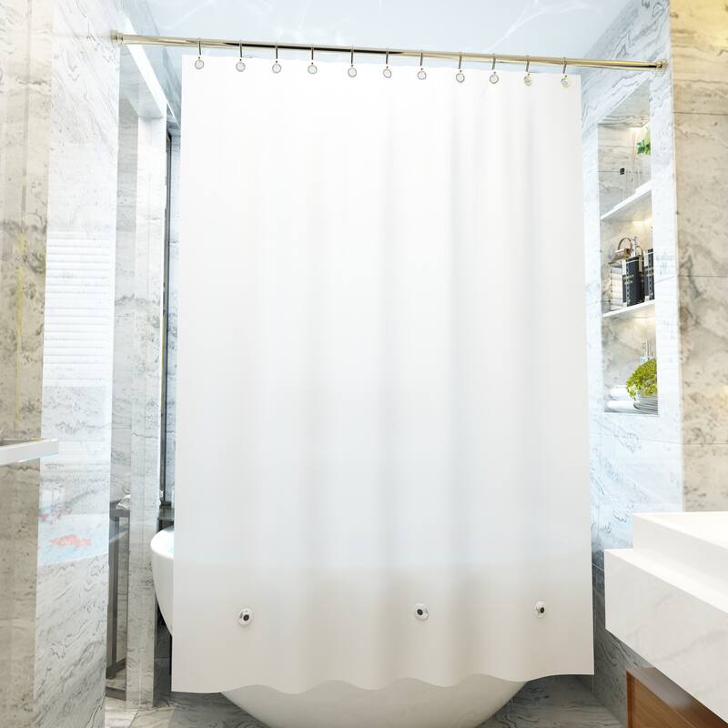 Premium Microfiber Fabric Shower Curtain Liner - 70" x 72" - White - White