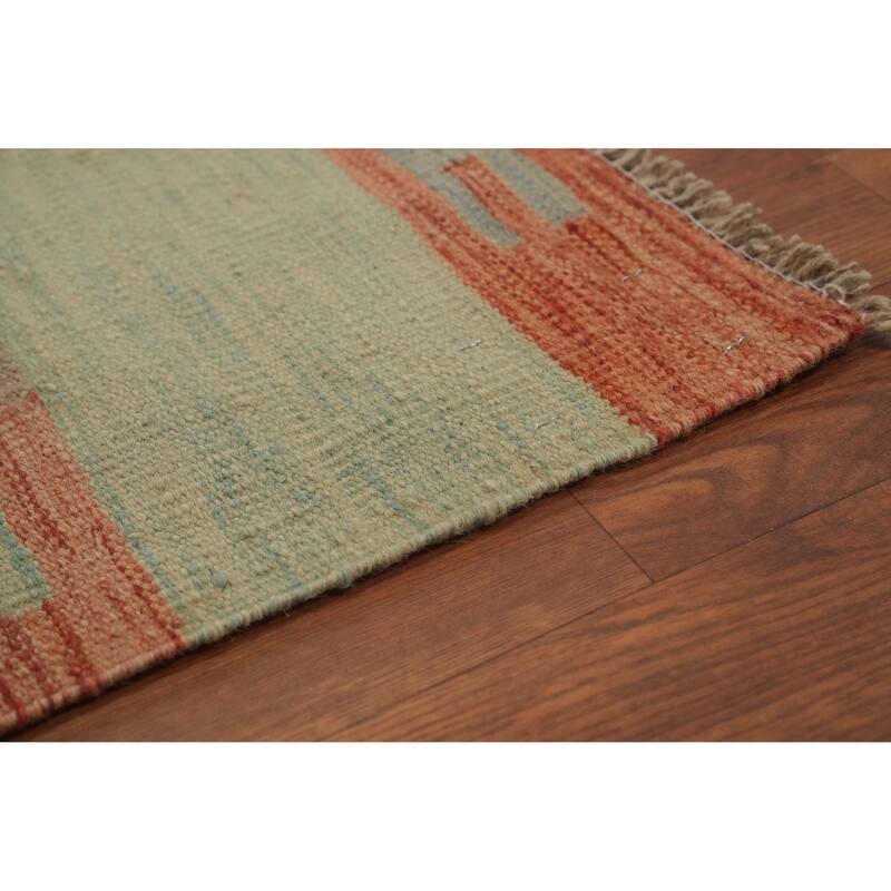 Hand Woven Southwestern Wool Yellow Geometric Area Rug - 8' 9'' X 6' 1''