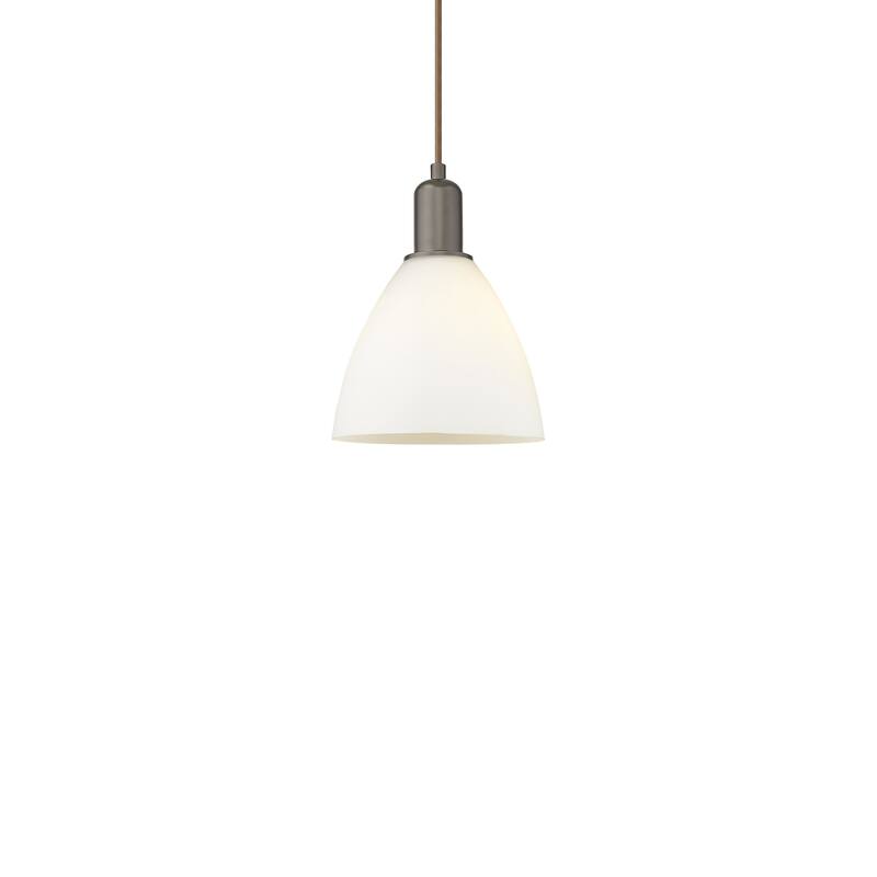 Innovations Lighting 716-1P-11-8 Bristol Pendant Bristol 8" Wide Mini - Oil Rubbed Bronze / Matte White