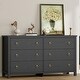 preview thumbnail 16 of 18, Rattan Dresser Storage Cabinet for Bedroom Living Room, Black