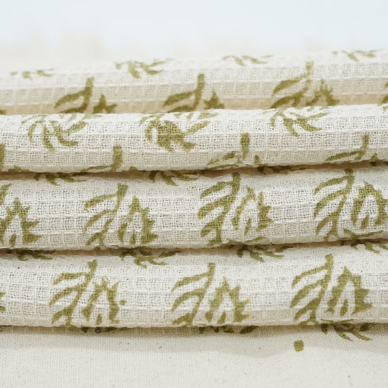 Fabdivine Hand Block Floral Print Waffle Weave Kitchen, Dining Room Use, Gift Hand Towel
