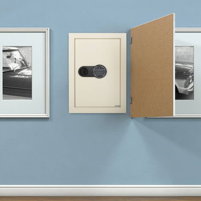 In-Wall Safe - Home or Business Safe with Keypad and 2 Manual Override Keys - Protects Cash, Jewelry, Passports by Paragon Safes