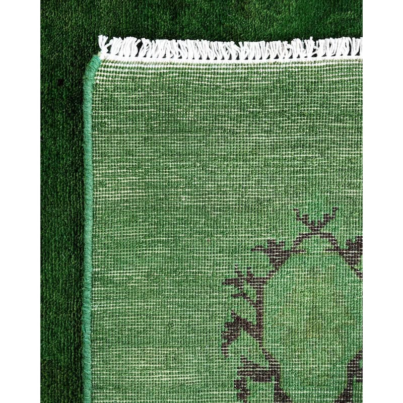 Overdyed, One-of-a-Kind Hand-Knotted Area Rug - Green - 3' 0" x 5' 2"