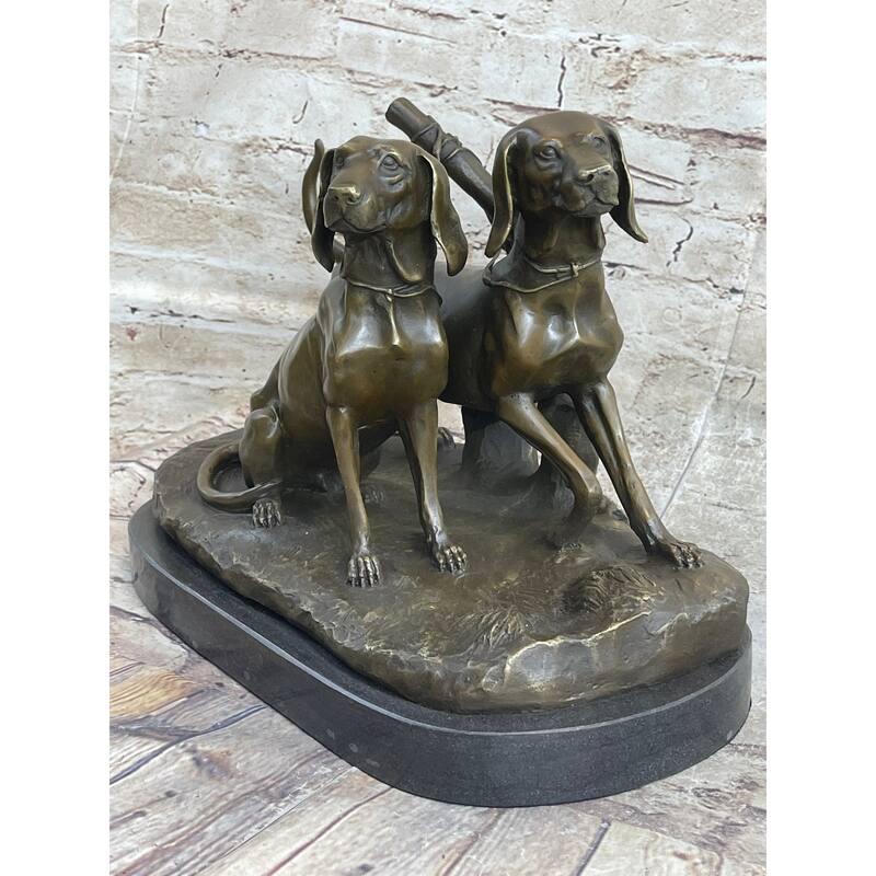 Two Large Vizsla Imitative Dog Imitative Dogs Animal House Pet By Debut Bronze Marble Sculpture Gift