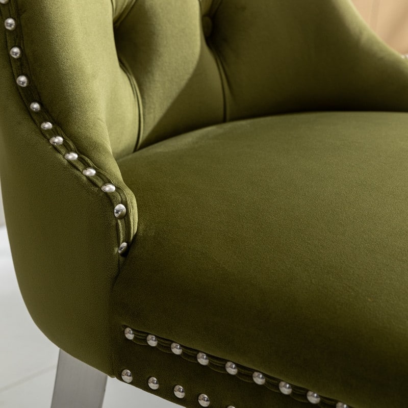 Contemporary Velvet Upholstered Dining Chair Set of 4