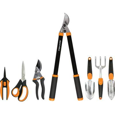 Garden Tool Essentials Set with Steel Blades, 7 Piece