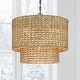 Kitchen Island Lights that Match 4 - Light Coastal Hand-woven Drum Chandelier - 19.7 in. W x 90.6 in. H