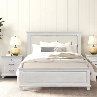 Furniture of America Eleanor Modern Rustic Weathered Grey Solid Wood Panel Bed