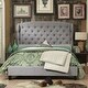 preview thumbnail 14 of 13, Isabella Diamond Tufted Wingback Upholstered Platform Bed Grey - Full