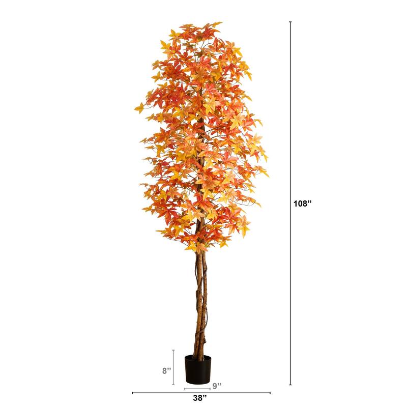 Autumn Deluxe Maple Artificial Potted Tree - 9'