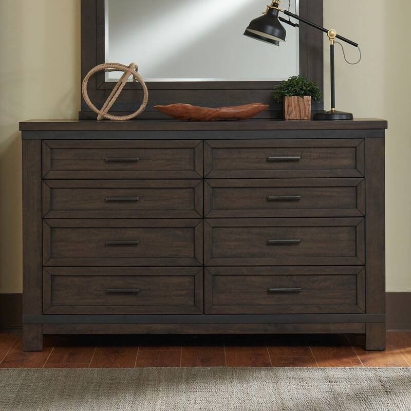 Thornwood Hills Rock Beaten Grey Finish 8 Drawer Dresser - Grey Finish