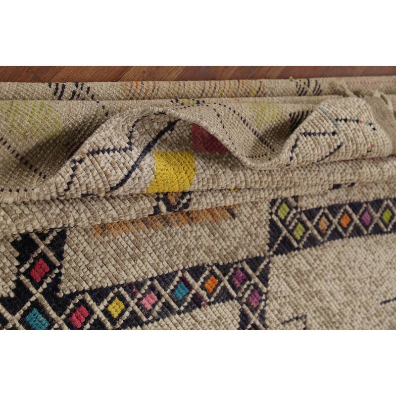 Geometric Moroccan Oriental Area Rug Handmade Wool Carpet - 5'10"x 9'11"