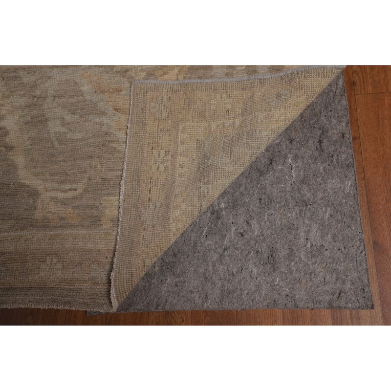Brown Oushak Turkish Large Area Rug Handmade Vegetable Dye Wool Carpet - 12'2"x 14'3"