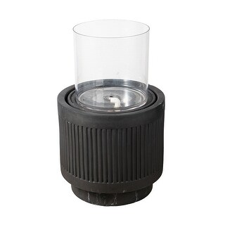 A&B Home Ribbed Black Base with Clear Glass Top Fountain