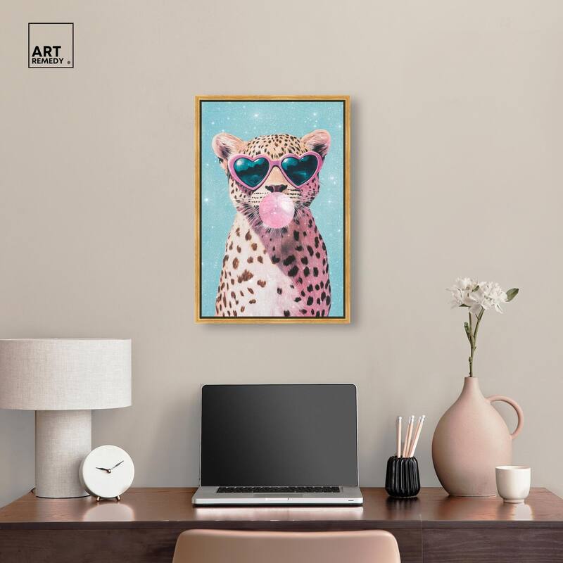 Pastel Cheetah Bubblegum Canvas by Art Remedy