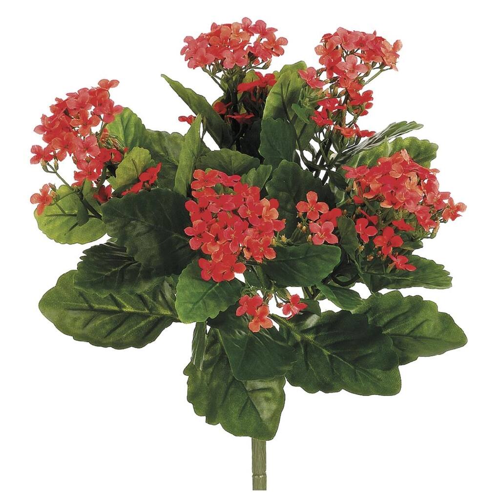 14" Orange Kalanchoe Artificial Silk Floral Bouquet