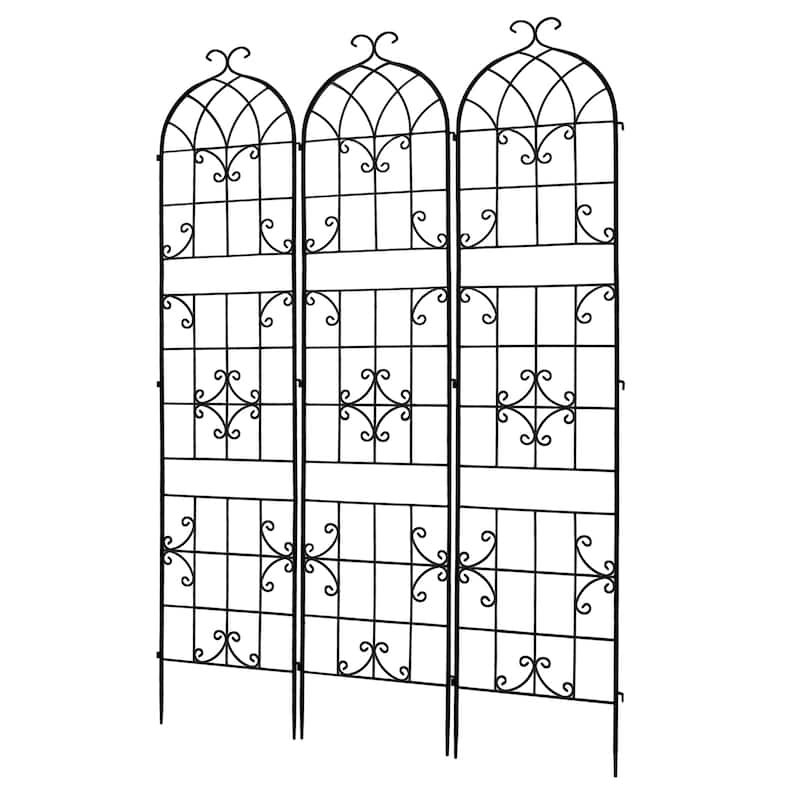 3Pcs Outdoor Metal Trellis Garden Fence for Supporting Climbing Plants Roses Vines Flowers Vegetables