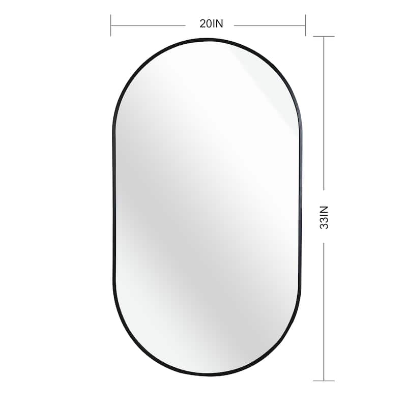 20 x 33 Inch Metal Oval Mirror,the frame is made of high quality aluminum alloy