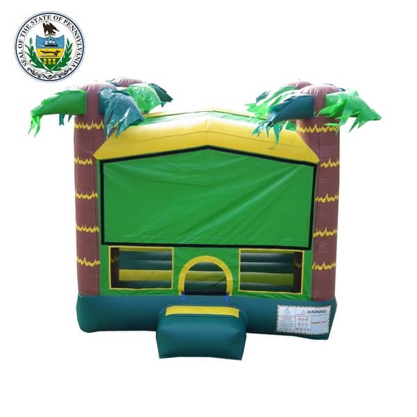 slide 2 of 9, JumpOrange Tropical Commercial Grade Inflatable Bounce House with Air Blower, Outdoor Play, Kids Party, 15oz PVC Vinyl Kids