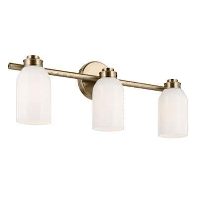 Kichler Lighting Shae 24.25" 3-Light Vanity Light with White Opal Glass in Champagne Bronze