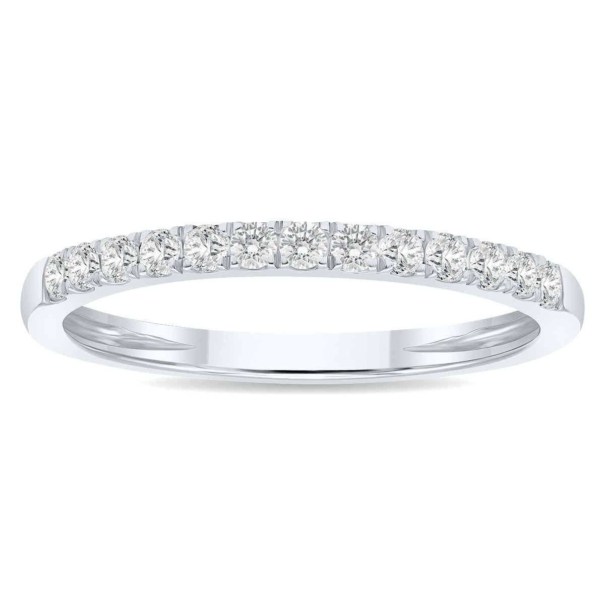 Marquee 1/4 Carat TW 2MM Round Diamond Wedding Band in 10K White Gold