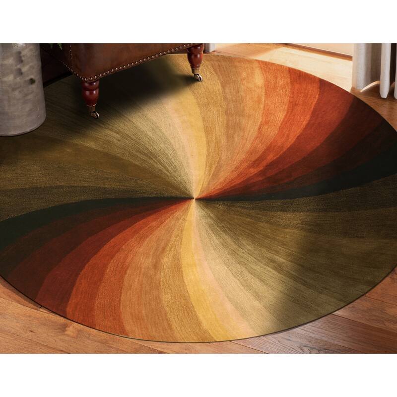 Home Decor EORC Hand-Tufted Wool Swirl Rug, Multicolored Vibrant & Stylish Area Rug for Adding Playful Elegance to Your Living