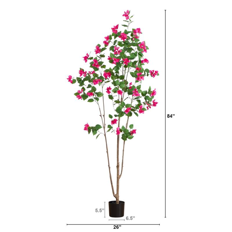 Potted Bougainvillea Artificial Tree - 7' - Pink and Green