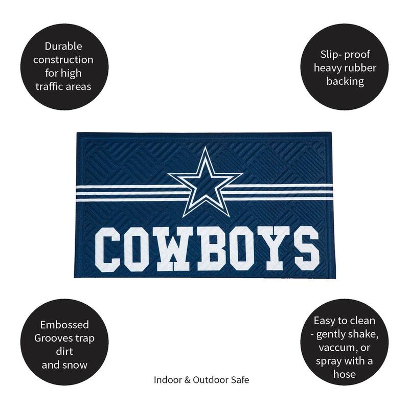 28 in. x 16 in. Embossed Mat, Cross Hatch, Dallas Cowboys