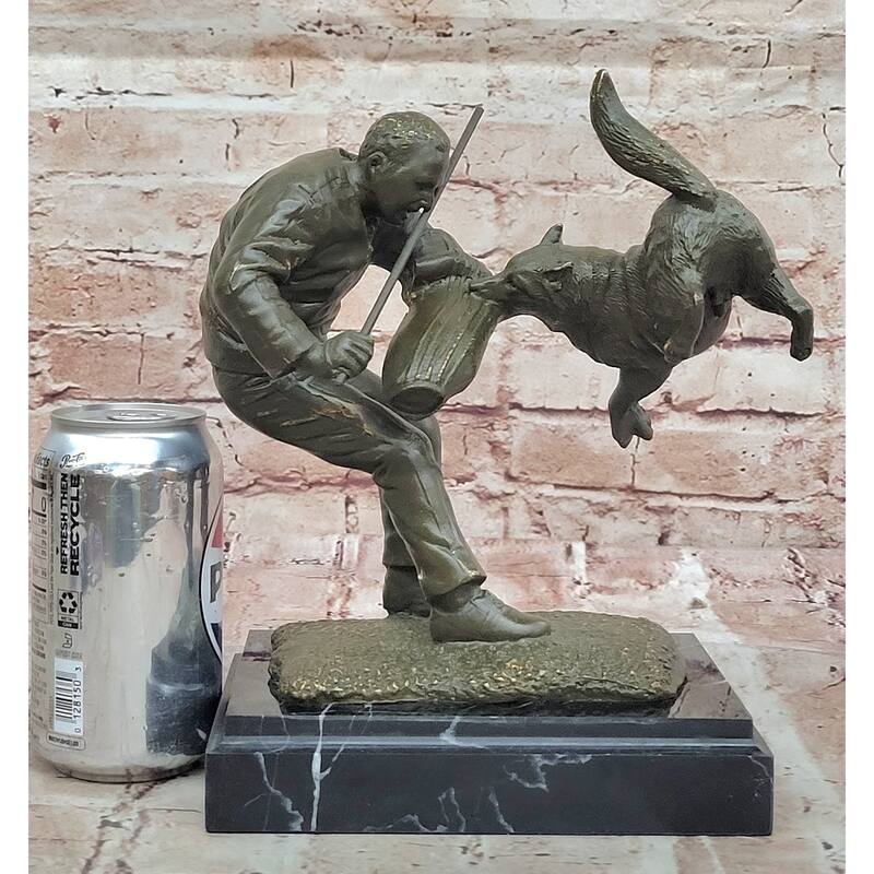 Dog Trainer With Police Dog Bronze Sculpture - Dynamic Canine Training Art