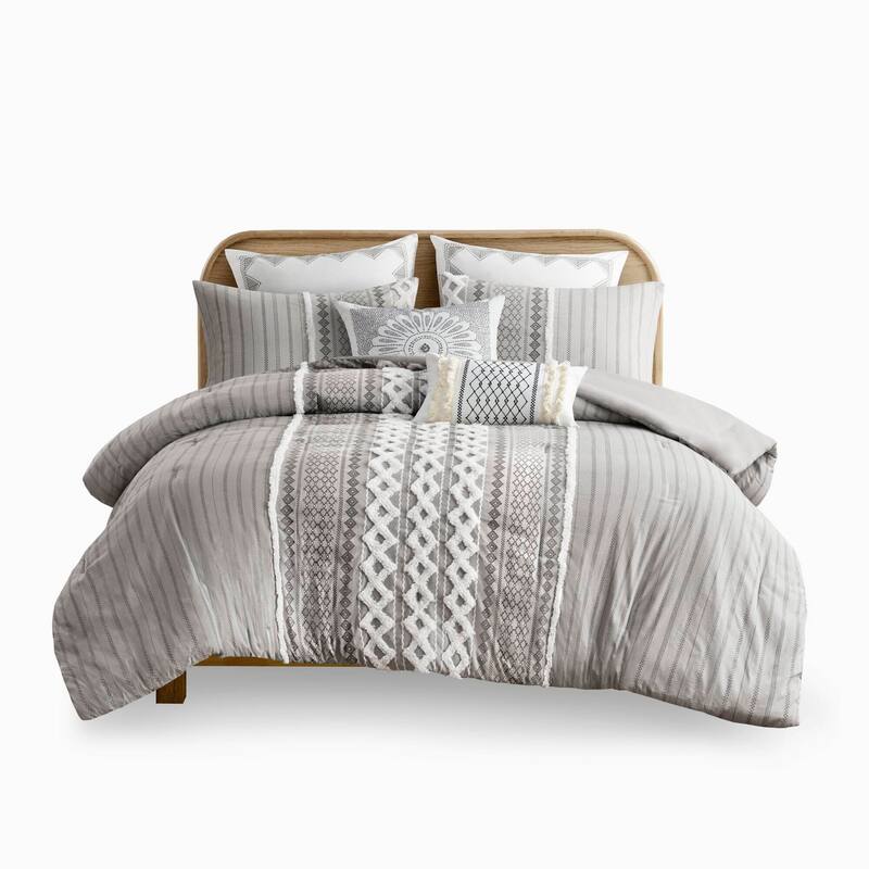 GDF Studio - Imani Cotton Printed Comforter Set with Chenille Detailing