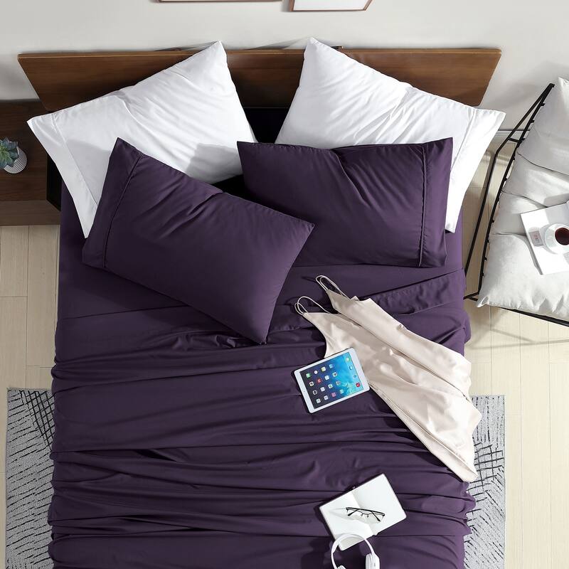 Swift Home Double Brushed Ultra Soft Microfiber Sheets 4-Piece Sheet Set Bedding Set - Assorted Colors