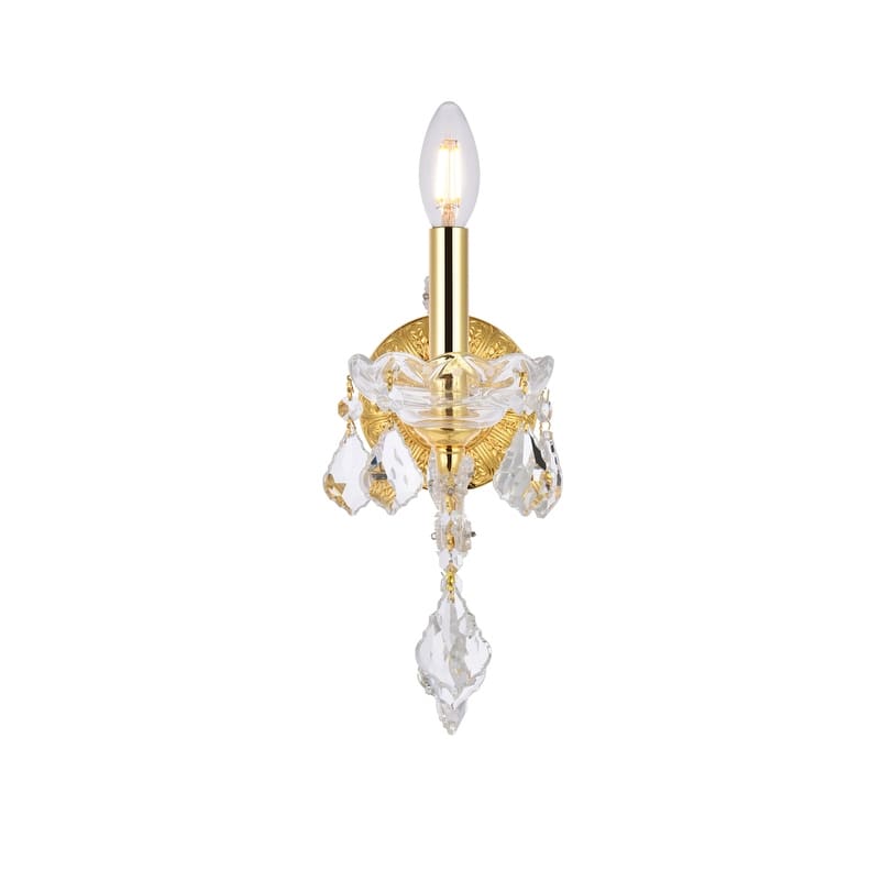 Fleur Illumination Collection Wall Sconce D:8in H:12in E:8.5in Lt:1 Gold Finish