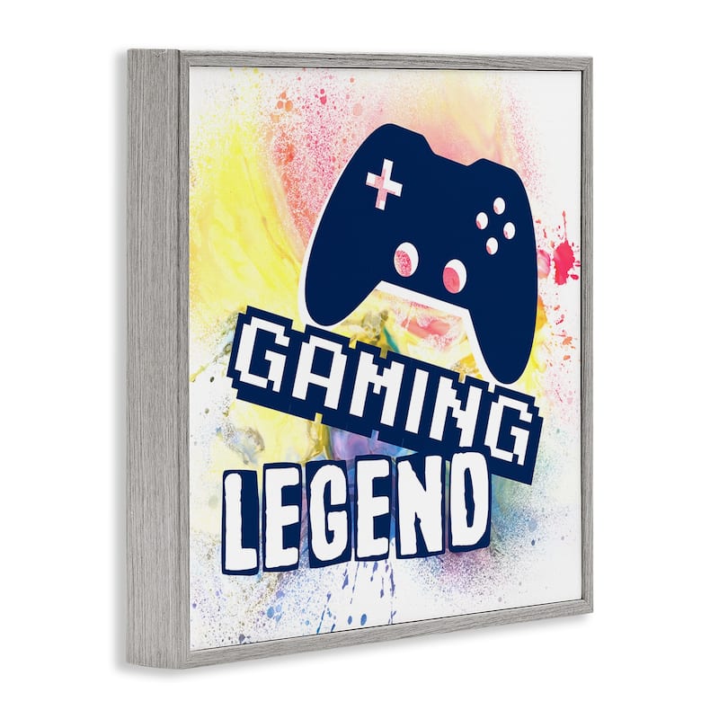 Stupell Gaming Legend Modern Splatter Framed Giclee Art Design By Marcus Prime