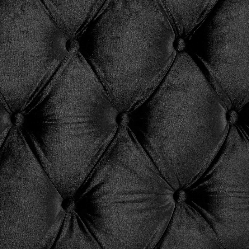 Luxury Black Finish Fully Upholstered 1pc Step up Platform Bed