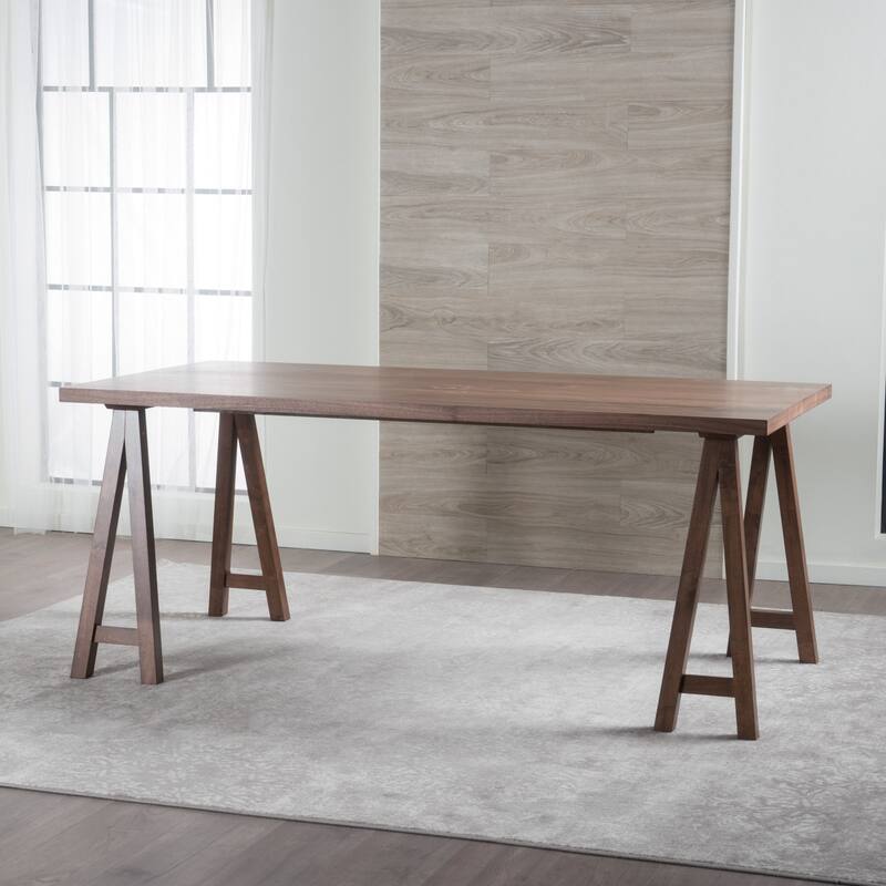 Roomfitters Modern Wood Dining Table with Sturdy A-Frame Base, Spacious Rectangular Kitchen Table, Walnut - Walnut