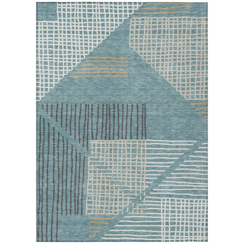 Machine Washable Indoor/ Outdoor Casual Contemporary Chantille Rug