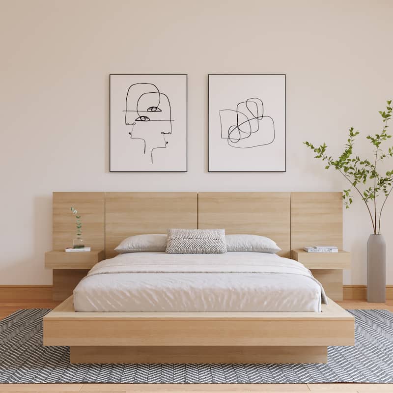 Napa 4-Piece Platform Bedroom Set With Floating Nightstand
