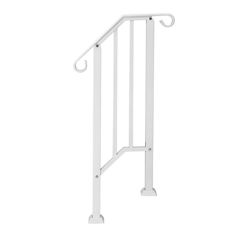 Outdoor Wrought Iron Handrail - White - 20.67