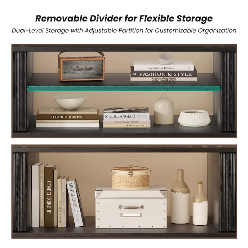 Modern TV Stand for Up to 70" TVs, Large Media Console with Storage & Open Shelves, Stylish Entertainment Center