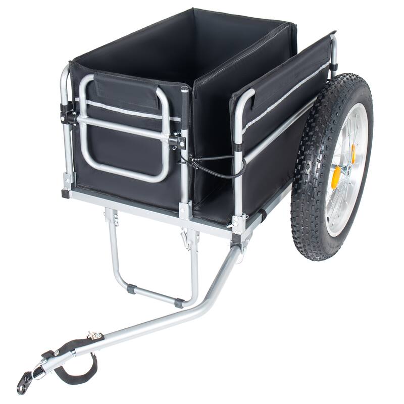 23"x4.0 Fat Tires Bike Cargo Trailer, 150LBS Load Capacity Heavy-Duty Bicycle Wagon Cart, Foldable Compact Storage