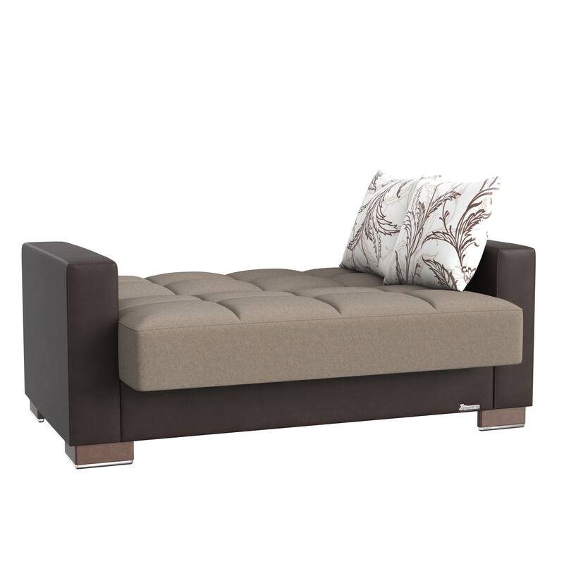 Collection Upholstered Convertible Loveseat With Storage