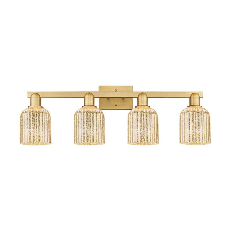 Innovations Lighting 716-4W-11-32 Bridal Veil Vanity Bridal Veil 4 - Brushed Brass / Mercury
