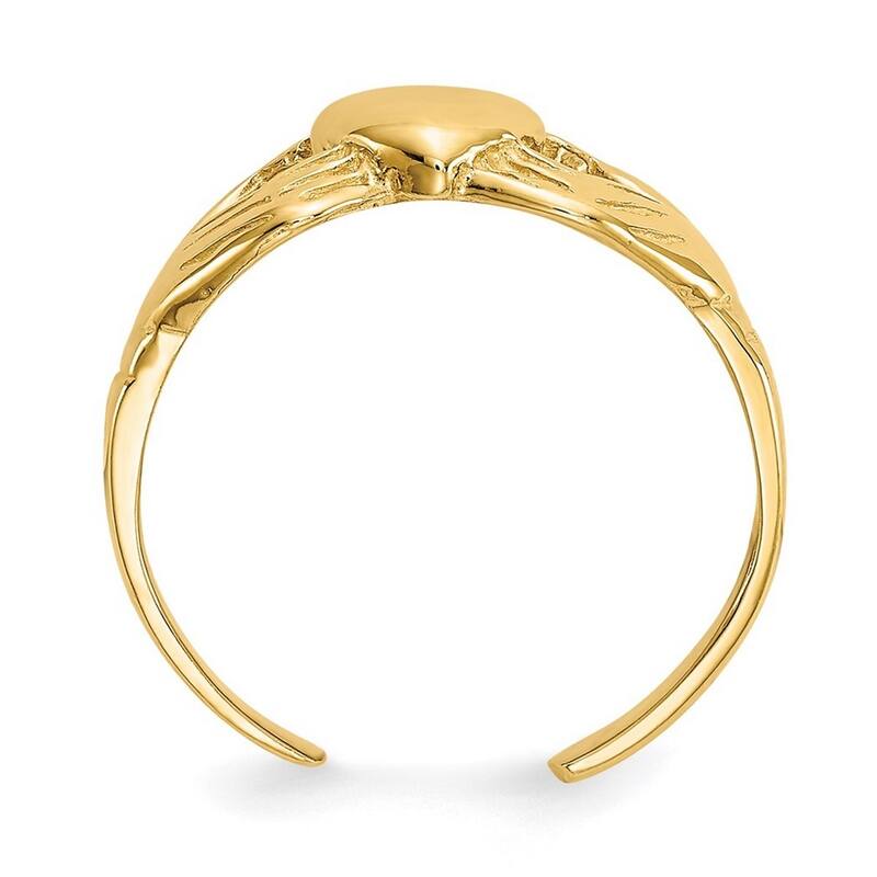 Curata 14 karat Yellow Gold Claddagh Celtic Trinity Knot Toe Ring Size 2.00
